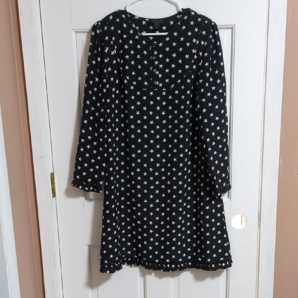 J. Crew Black Dress with White Star Design